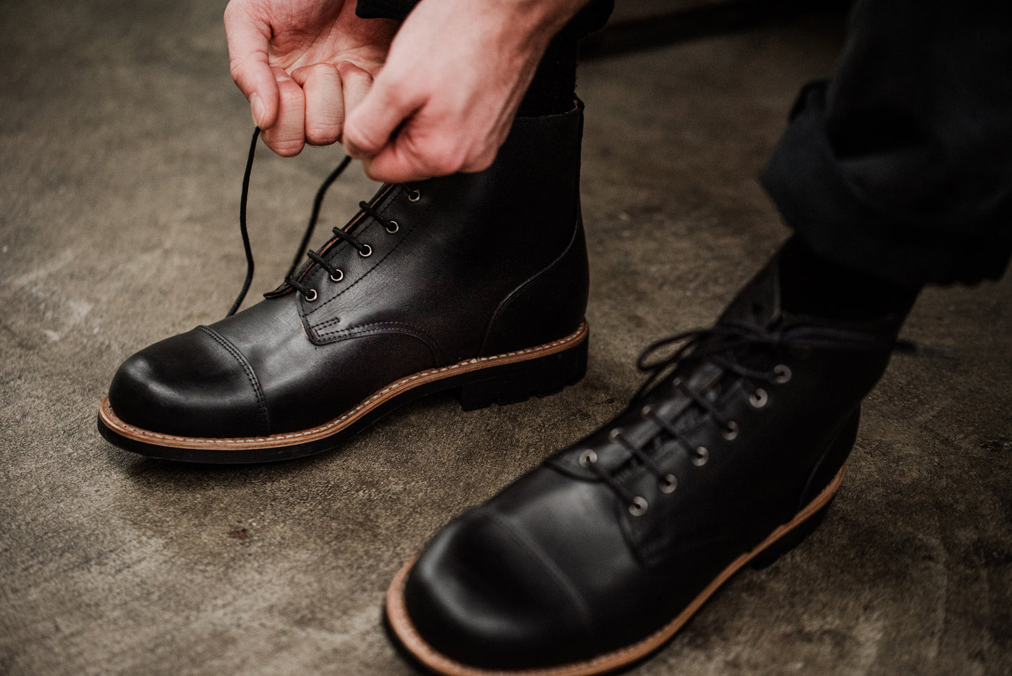 Tejo Black Boots Military Sole - OldMulla - Boots Store, Handmade By George Family